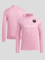 Men's adidas Pink Inter Miami CF 2025 Quarter-Zip Long Sleeve Training Top Sweatshirt