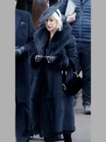 MobLand Maeve Harrigan Black Suede Fur Coat