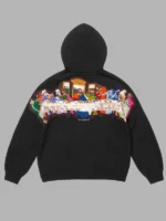 Supreme Last Supper Embroidered Zip Up Hooded Sweater Black