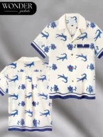 The White Lotus S3 Sam Nivola Crocodile Floral Print Shirt