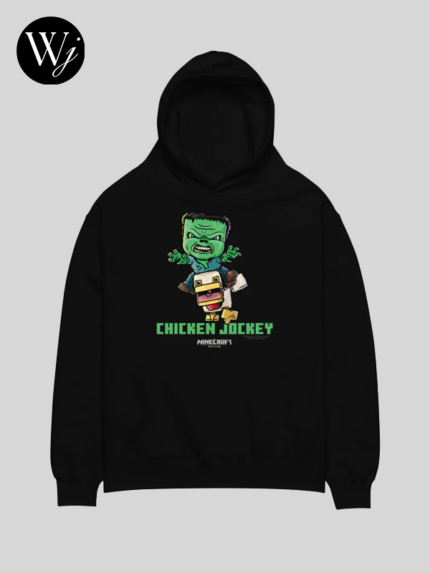 A Minecraft Chicken Jockey Black Hoodie