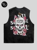 ASSC Anti Social Social Club x WWE Stone Cold Embroidered Black Leather Vest