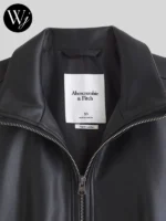 Abercrombie Black Leather Bomber Jacket