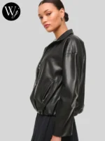 Abercrombie Bubble Hem Black Leather Jacket