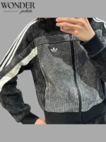 Adidas Retro Remix Corduroy Track Jacket Black