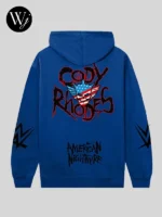 Anti Social Social Club ASSC x WWE American Nightmare Hoodie Blue