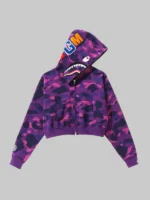 Bape Cropped Camo Full Zip Hoodie