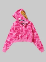 Bape Cropped Hoodie Pink