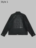 Chrome Hearts Pre-owned Black Zip Up Script Logo Work Jacket