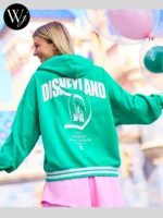 Disneyland Varsity Zip-Up Hoodie For Women Green