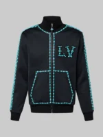 Embellished Cotton Track Jacket Louis Vuitton