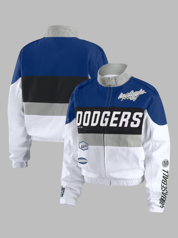 Erin Andrews Los Angeles Dodgers Racer Jacket Erin Andrews Los Angeles Dodgers Racer Jacket