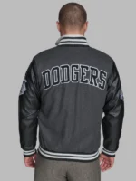 First Rounder Dodgers Varsity Jacket Grey and Black