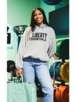 Isabelle Harrison Fear Of God Essentials Liberty Grey Hoodie