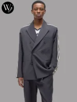 Kith Adidas 3 Striped Double Breasted Blazer Grey