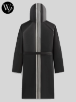 Kith x Adidas Black Leather Hooded Coat