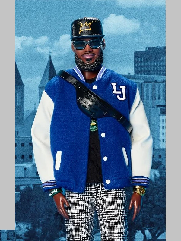LeBron James LeBARBIE Jacket Blue and White LeBron James LeBARBIE Jacket Blue and White