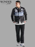 MLB LA Dodgers Rally Drive Bomber Jacket Black