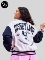 Mickey Mouse Pink Disneyland Varsity Jacket For Women