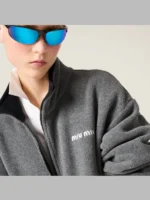 Miu Miu Fleece Sweatshirt Grey