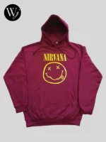 Smiley Nirvana Hoodie Maroon