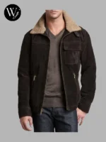 Ugg Belfast Suede Brown Bomber Jacket