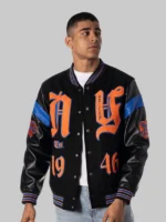 Wild Collective Knicks NY Established Varsity Jacket Black