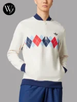 Adidas Originals Argyle Printed Half-Zip Sweatshirt