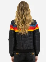 Aviator Nation 4 Stripe Rainbow-Puffer Jacket
