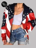 Beyonce Michael Hoban American Flag Leather jacket