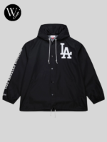 Black Dodgers Coaches Hooded Windbreaker Jacket