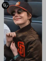 Brown Emma Stone Padres Jacket