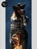 Cowboy Carter Tour Beyonce Bespoke LOEWE Silver Cropped Jacket