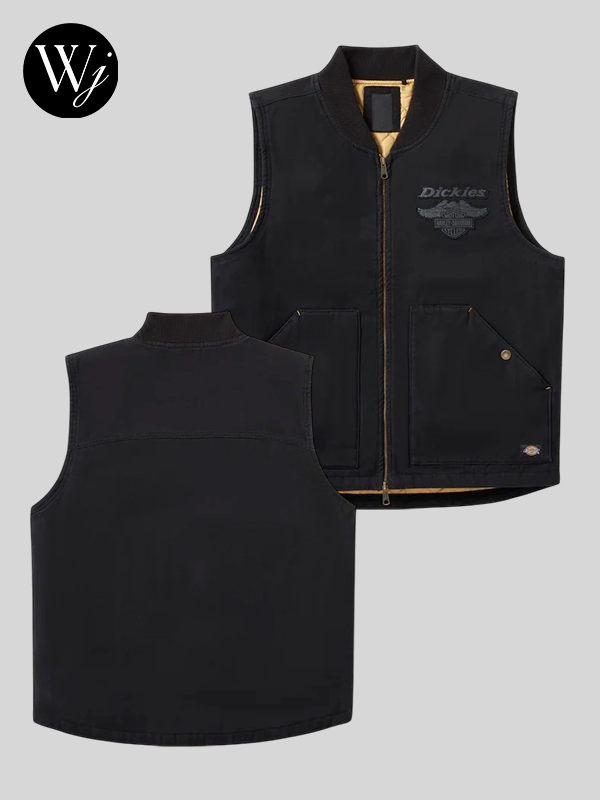 Buy Harley Davidson Dickies x H-D Quilted Canvas Vest Black