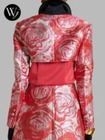 Keltie Knight E! News Red Rose Jacquard Jacket