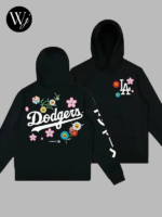 LA Dodgers Floral Black Hoodie Black