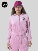 LA Dodgers Womens Pink Track Jacket