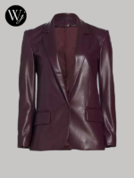 Law And Order SVU S26 Mariska Hargitay Burgundy Leather Blazer