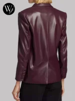 Law And Order SVU S26 Olivia Benson Burgundy Leather Blazer