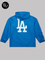 Los Angeles Dodgers Coaches Hooded Windbreaker Blue Jacket