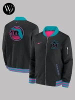 Miami Marlins Nike Black 2025 City Connect Bomber Jacket