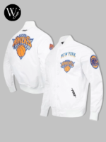 New York Knicks Pro Standard White Satin Jacket