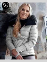 The Pack Lindsey Vonn Silver Satin Parka Hooded Jacket