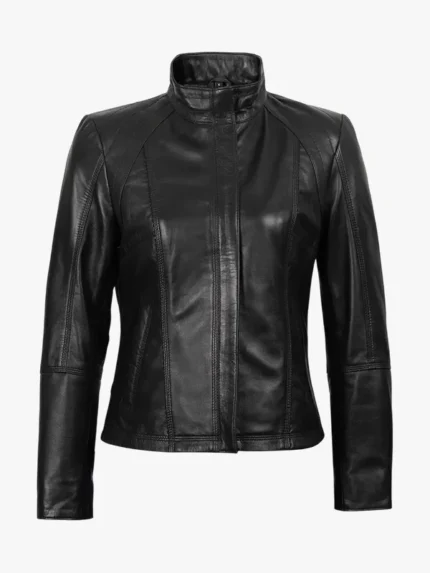 Acerra Women's Black Leather Biker Jacket