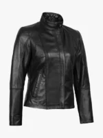 Acerra Women's Black Leather Moto Jacket