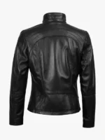 Womens Black Leather Biker Acerra Jacket