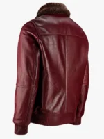 American Bomber Maroon Leather Jacket
