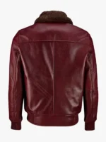 American Bomber Leather Jacket Maroon