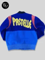 American Rapper Kanye West Pastelle Blue Letterman Jacket