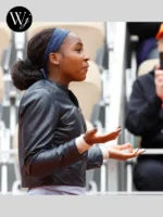 American Tennis Player Coco Gauff Black Leather Jacket